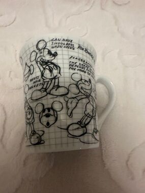 White Ceramic Mickey Disney Sketch Book Mug